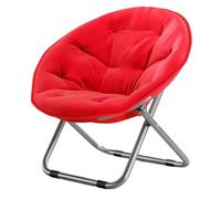 GXYHJVMFPSC Chaise Pliante Ronde Klappstuhl Chaise De Lecture Chaise De Jeu Cadre en Métal pour Adolescents Et Adultes Intérieur Extérieur Salon-big Red