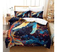 GXYUAOIEF Baleine Housse De Couette 3 Pièces 3D Bulles Lits en Microfibre Ensemble avec 2 Taies d'oreiller Zippée pour Adultes Enfants Super King（260x220cm）