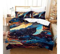 GXYUAOIEF Baleine Housse De Couette 3 Pièces 3D Bulles Lits en Microfibre Ensemble avec 2 Taies D'oreillers avec Fermeture Éclair pour Enfants Filles Garçons Et Adolescents Single（140x200cm）