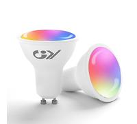 GY Ampoule Connectée GU10 WiFi 7W 500LM, Ampoules LED RGB + CCT (2700K-6500K) Dimmable, Smart Life Control, Ampoule Intelligente Compatible avec Alexa/Google Home, Lot de 2
