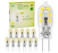 GY Ampoule G4 LED Classe C, 1W Équivalent 20W, 173LM Blanc Froid 6000K, 12V AC/DC, Économie d'Énergie, Non-Dimmable, Sans Scintillement - Pour Meuble, Cuisine, Décoration, Lot de 12