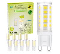 GY Ampoule G9 Led Blanc Chaud 2700K, 3.2W 520LM Equivalent 40W, Classe C Ampoule LED G9, 16mm x 50mm, 220-240V, Base en céramique, Non-Dimmable, Lot de 10