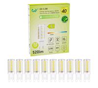 GY Ampoule G9 Led Blanc Chaud 3000K, 3.2W 520LM Equivalent 40W, Classe C Ampoule LED G9, 16mm x 50mm, 220-240V, Base en céramique, Non-Dimmable, Lot de 10