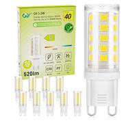 GY Ampoule G9 Led Blanc Neutre 4000K, 3.2W 520LM Equivalent 40W, Classe C Ampoule LED G9, 16mm x 50mm, 220-240V, Base en céramique, Non-Dimmable, Lot de 10