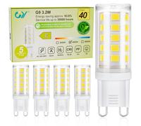 GY Ampoule G9 Led Blanc Neutre 4000K, 3.2W 520LM Equivalent 40W Ampoule LED G9, 16mm x 50mm, 220-240V, Base en céramique, Non-Dimmable, Lot de 5