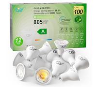 GY Ampoules GU10 LED Spot Classe A, 805LM Blanc Froid 6500K，4,5W Équivalent 100W GU10 36° (Faisceau Étroit), Efficacité Energétique, Non-Dimmable, Lot de 12
