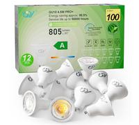 GY Ampoules GU10 LED Spot Classe A, 805LM Blanc Neutre 4000K，4,5W Équivalent 100W GU10 36° (Faisceau Étroit), Efficacité Energétique, Non-Dimmable, Lot de 12