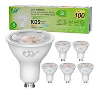 GY Ampoules GU10 LED Spot Classe B, 1025LM Blanc Chaud 2700K，6,5W Équivalent 100W GU10 36° (Faisceau Étroit), Efficacité Energétique, Non-Dimmable, Lot de 6