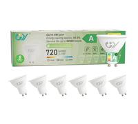 GY Ampoules LED GU10 Classe A 4W Equivalent 60W, 720LM 4000K Blanc Neutre, Angle de Lumière 110°, Ampoule GU10 Led Efficacité Energétique, Design pour protéger les yeux，Non-Dimmable, Lot de 6