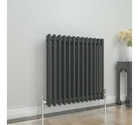 GY Bath Radiateur horizontal traditionnel à 2 colonnes Anthracite 600 x 605 mm Style moderne en fonte Chauffage central