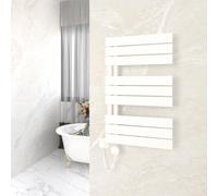 GY Bath Sèche-Serviettes Électrique avec Thermostat 845x500mm, Blanc Porte-Serviettes Électrique 600W, Seche Serviette Electrique avec Fonction Minuteur