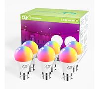 GY Lot de 6 Ampoules Connectée WiFi LED A60 9W 850lm Compatible avec Alexa/Google Home,B22 Intelligente Dimmable Ampoule Multicouleurs RGB+Blanc Chaud/Froid 2700K-6500K