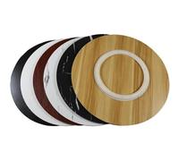 GY8PKVWKWQ Plateau de Table Rond Naturel ou en Noyer, Plateau de Table en Panneaux de Particules Entiers, Organisateur Lazy Susan en Bois Massif, for Armoire(Deep Walnut,Φ90cm(36in))