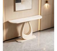 GY8PKVWKWQ Table D'appoint Console avec Dessus en Marbre, Table D'appoint D'entrée, Assemblage Facile, Dessus en Pierre Frittée, 70-120 Cm, for Entrée De Salon Derrière(Off-White,100cm)