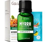 Gya Labs Myrrh Essential Oil Organic for Skin - 100% Natural Myrrh Essential Oils Organic for Diffuser - Organic Myrrh Essential Oil for Hair, Candle Making & Massage (10ml)