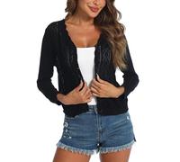 Gyabnw Boléro Femme Cardigan Court Chic et Elegant Manche 3/4 Gilet d'été Doux Veste Ouverte Mariage Robes