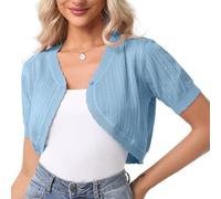 Gyabnw Boléro Femme Chic et Élégant Haut Court Manche Courte Veste Festive Femme Traditionnel Court Cardigan Top Robe Veste Gilet Cardigan pour Mariage Top et Haut de Veste Robe Tenues Femme