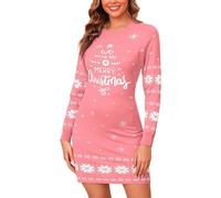 Gyabnw Robe Pull d'hiver pour Femme Robe Tricotée Pull de Noël Coupe Trapèze Adaptée aux Fêtes