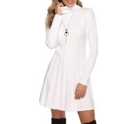 Gyabnw Robe Pull Femme Hiver Chic et Elegant Robe en Laine Manche Longue Robe à col Roulé Cocktail Soiree