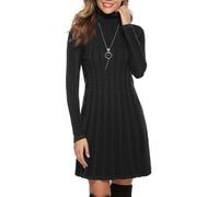 Gyabnw Robe Pull Femme Hiver Chic et Elegant Robe en Laine Manche Longue Robe à col Roulé Cocktail Soiree