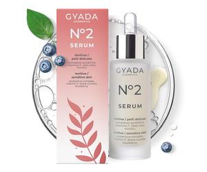 GYADA COSMETICS, Siero Viso N.2 Lenitivo, per Pelli Sensibili, Reattive, Delicate e con Couperose, ad Azione Emolliente e Protettiva, a Base di Aloe Vera, 30 ml