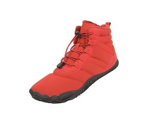 Gyaimxfu Chaussures d'hiver universelles pieds nus pour homme et femme - Imperméables - Doublure chaude - Confortables - Avec large boîte à orteils, rouge, 36 EU