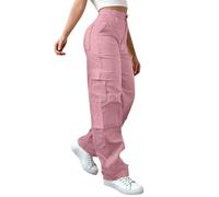 Gyaimxfu Pantalon cargo avec de nombreuses poches pour femme - Pantalon de randonnée taille haute - Pantalon de trekking élastique - Pantalon d'extérieur à jambe large - Pantalon d'entraînement avec