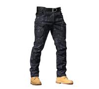 Gyaimxfu Pantalon cargo pour homme - Pantalon cargo - Pantalon de travail - Pantalon d'été léger - Confortable - Avec élastique - Couleur unie - Avec poches - 2024, Noir , 3XL