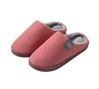 Gyaimxfu Pantoufles d'hiver en peluche pour homme et femme - Antidérapantes - Unisexe - Chaudes - En feutre - Confortables, B Watermelon Red, 39/40 EU