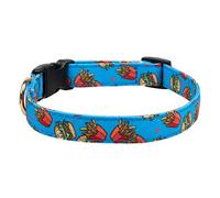 Gyapet Collier pour chien réglable avec boucle à bouton-pression pour chiens de petite, moyenne et grande taille, motifs de nourriture amusants, vacances, chiot Hambourg, L