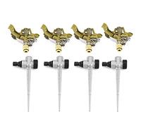 GYBBHia Sprinkler à Pulsation de 4 pcs en métal à 360 degrés Sprinklers d'arrosage à la pelouse à 360 degrés avec Spike pour Le système d'irrigation de Jardin