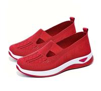 GYCF Baskets Légeres à Enfiler,sans Lacets Chaussure De Sport Femme Orthopédiques,Femme Slip on Enfiler Sneakers,Mesh Respirant Confort Legere Sneakers,Rouge,41EU