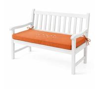 GYCF Coussin Banc Exterieur, Coussin d'Assise Déhoussable pour Meubles, Galette de Banc Antidérapante avec Fixations, Mousse 50D 5cm pour Terrasse et Salon,Orange,75x30x5cm