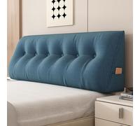 GYCF Coussin de Lecture Compensé, Triangulaire Coussin à Coins,Gros Coussin Canapé Dossier,Traversin Tête de lit Support Arrière Oreiller De Tête De Lit en Coin,Bleu,200 * 50 * 20CM