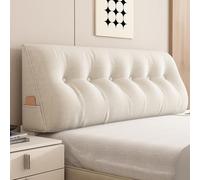 GYCF Coussin de Lecture Compensé Triangulaire Oreiller De Coussin,Oreiller De Soutien De Traversin De TêTe De Lit,Oreiller Cervical Dossier de Soutien Lombaire,Blanc,180 * 50 * 20CM