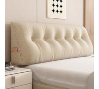 GYCF Coussin de Lecture Compensé Triangulaire Oreiller De Coussin,Oreiller De Soutien De Traversin De TêTe De Lit,Oreiller Cervical Dossier de Soutien Lombaire,Beige,180 * 50 * 20CM