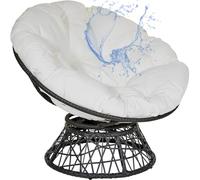 GYCS Coussin De Chaise Papasan, Coussin Double Papasan Extérieur, Coussins De Chaise De Patio, Coussin De Chaise Balancelle Lavable pour Intérieur Et Extérieur,Blanc,40X40
