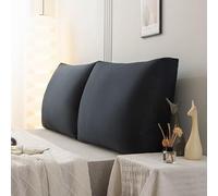 GYCS Coussin De Dossier Triangulaire pour Tête De Lit Coussin De Lecture Dossier pour Lit Parfait comme Coussin pour Regarder La Télévision Et Lire,Noir,1 pc60x58x18CM