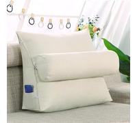 GYCS Coussin De Lecture Triangulaire Avec Cou Réglable,Coussin Dossier Canapé, Coussin De Lecture Pour Lit, Appui Tete Canape Lit, Tête De Lit, Coussin De Soutien Lombaire,Antique white,45*45*20cm