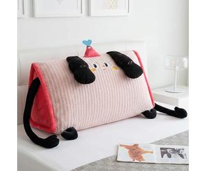 GYCS Coussin Dossier Canapé Oreiller De Lecture Gros Coussin Compensé Triangulaire Coussin Tete De Lit A Une Variété D'utilisations Lavables Adaptés Au Canapé Bureau & Tatami,Rose,35x60cm