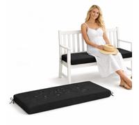 GYCS Coussin Exterieur, Coussin Chaise Exterieur, Coussins De Jardin, Coussin Banquette en Polyester Imperméable, Mousse 50D, 2 Sangles, Housse Zip pour Banc, Déhoussable,Noir,110x40x5cm