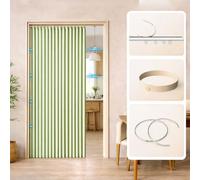 GYCS Séparateur De Pièce Effet Lin, Rideau Séparation De Pièce avec Rail Silencieux; Séparation De Pièce Intérieur pour Rideau Occultant Court, Placard, Cuisine & sous Évier,Vert,240X240CM