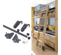GYDFDHR Kit de quincaillerie pour échelle coulissante avec Rail métallique de 3 m, roulettes et Crochets - Idéal pour Les bibliothèques et placards - Finition Noire Durable pour Une Instal