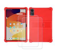 GYDQQKJ Coque + 2 pièces Verre Trempé écran Glass pour OnePlus Pad 3 (13.20"), Housse Etui Flexible Protection Souple Silicone Gel Rouge TPU Case Cover - Rouge