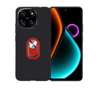GYDQQKJ Coque avec Bague Telephone pour Blackview Color 6 (6.67"), Housse Etui Flexible Protection Souple Silicone Gel Noir TPU Case Cover 360°Rotation (Rouge Anneau Telephone)
