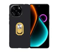 GYDQQKJ Coque avec Bague Telephone pour Blackview Color 6 (6.67"), Housse Etui Flexible Protection Souple Silicone Gel Noir TPU Case Cover 360°Rotation (Jaune Anneau Telephone)