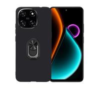 GYDQQKJ Coque avec Bague Telephone pour Blackview Color 6 (6.67"), Housse Etui Flexible Protection Souple Silicone Gel Noir TPU Case Cover 360°Rotation (Noir Anneau Telephone)