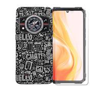 GYDQQKJ Coque avec Verre Trempé écran Glass pour Cubot Kingkong 11, Housse Etui Flexible Protection Souple Silicone Gel Noir TPU Case Cover pour Cubot Kingkong 11 (6.72") - LLM42