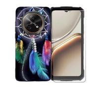 GYDQQKJ Coque avec Verre Trempé écran Glass pour Doogee Fire 7, Housse Etui Flexible Protection Souple Silicone Gel Noir TPU Case Cover pour Doogee Fire 7 (6.60") - BST4