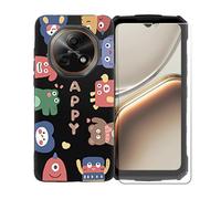 GYDQQKJ Coque avec Verre Trempé écran Glass pour Doogee Fire 7, Housse Etui Flexible Protection Souple Silicone Gel Noir TPU Case Cover pour Doogee Fire 7 (6.60") - LLM45